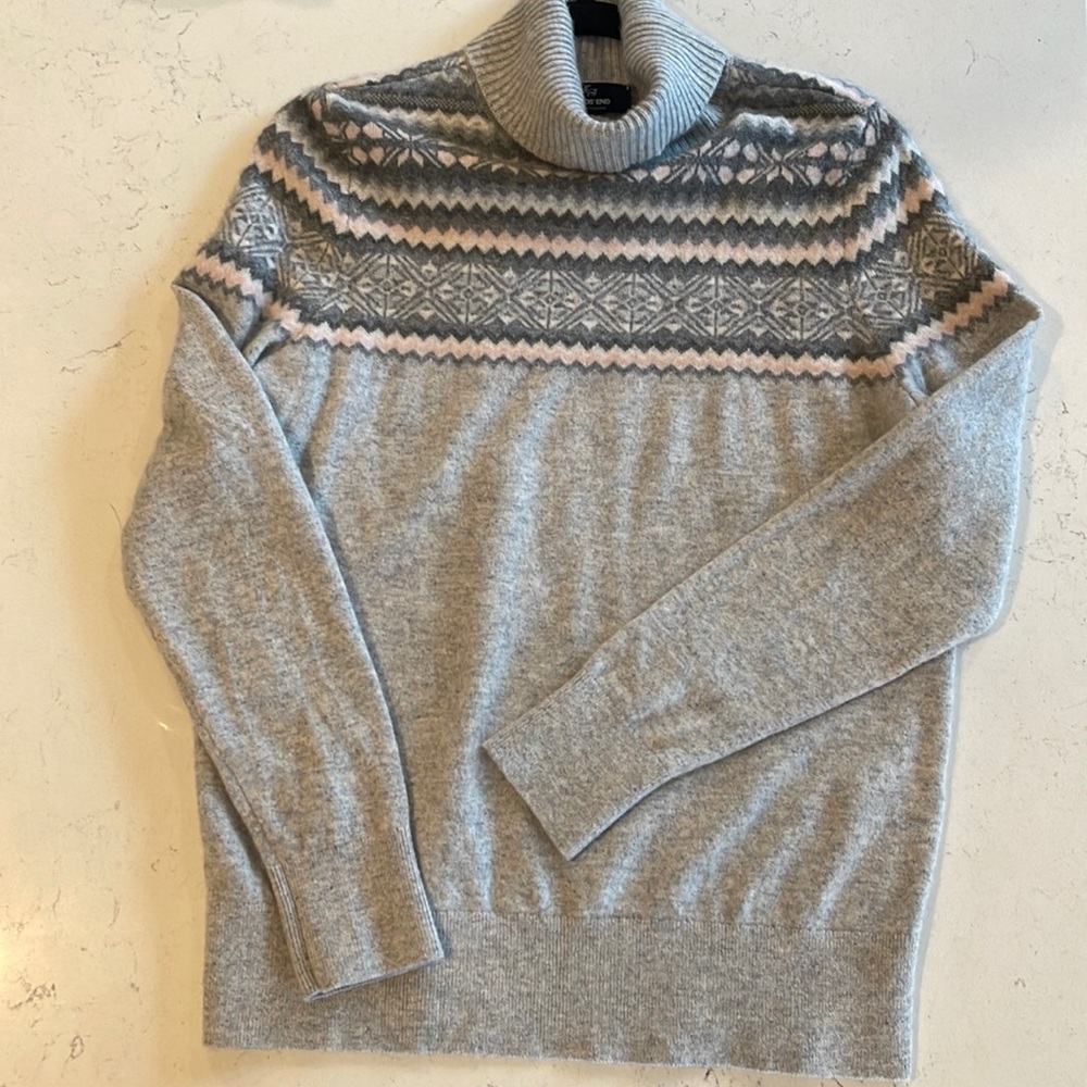 Lands End 100% Cashmere Turtle Neck Sweater